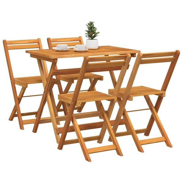 vidaXL Bistrosett 5 pcs Olje naturlig Solid akasietre