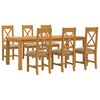 vidaXL Spisestuesett 7 stk. Beige Massivt Eiketre