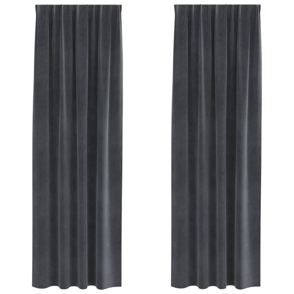 vidaXL Blendingsgardiner 2 pcs Lysegr&aring; 140 x 260 cm Fl&oslash;yel