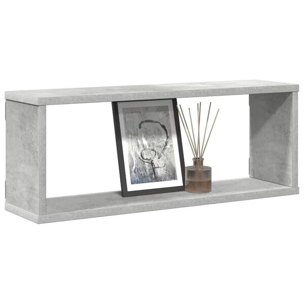 vidaXL Vegghyller kubeformet 4 stk betonggr&aring; 60x15x23 cm sponplate