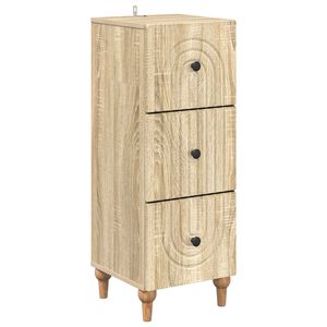 vidaXL Skuffeskap Sonoma eik 33 x 34,5 x 90 cm Konstruert tre