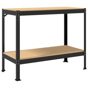 vidaXL Arbeidsbenk Svart 115 x 55 x 91 cm Ingeni&oslash;rtre og metall