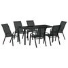 vidaXL Hage Spisegruppe 7 pcs Svart Pulverlakkert st&aring;l