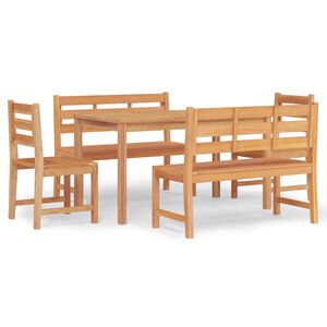 vidaXL Hagespisegruppe 5 deler heltre teak