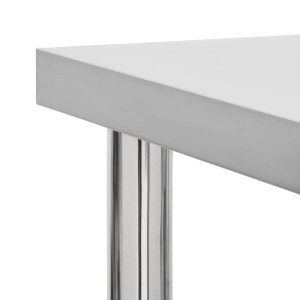 vidaXL Arbeidsbord for kjøkken med hjul 80x45x85 cm rustfritt stål