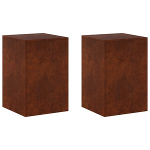 vidaXL Planteholder 2 pcs Rusten 40 x 40 x 60 cm Cortenst&aring;l
