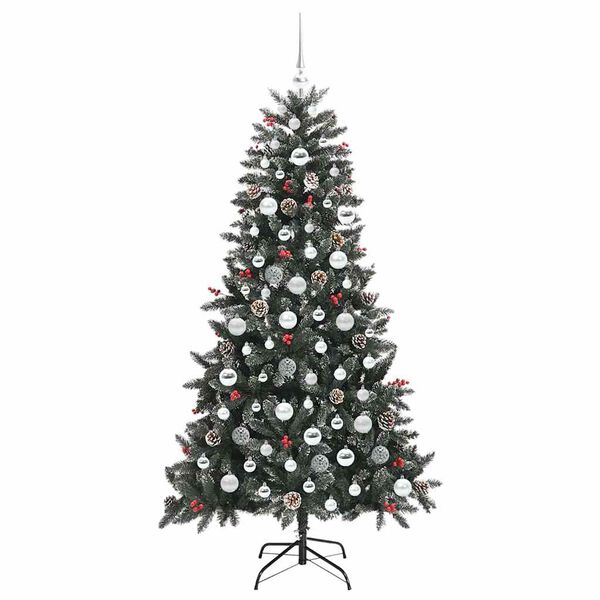 vidaXL Kunstig juletre med 300 LED gr&oslash;nn 180 cm PVC og plast og st&aring;l