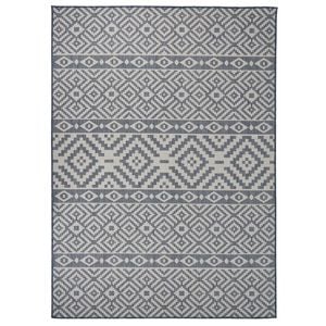 vidaXL Utend&oslash;rs flatvevd teppe 200x280 cm bl&aring; striper