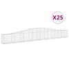 vidaXL Gabionkurver buede 25 stk 400x30x40/60 cm galvanisert jern