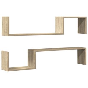 vidaXL Vegghyller 2 stk sonoma eik 100x15x20 cm konstruert tre