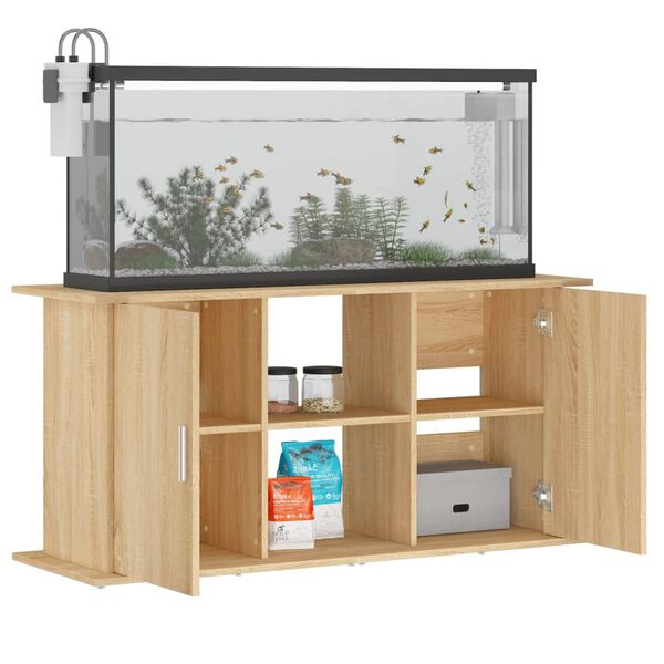 vidaXL Akvariestativ Sonoma eik 121x41x58 cm konstruert tre