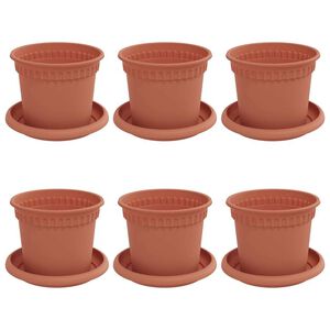 vidaXL Plantepotter 6 stk. Klinker R&oslash;d Plast