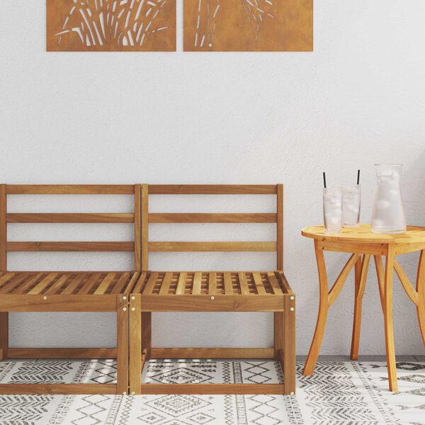 vidaXL Ute Midt Sofa Solid akasietre Naturlig 59 x 63 x 73 cm