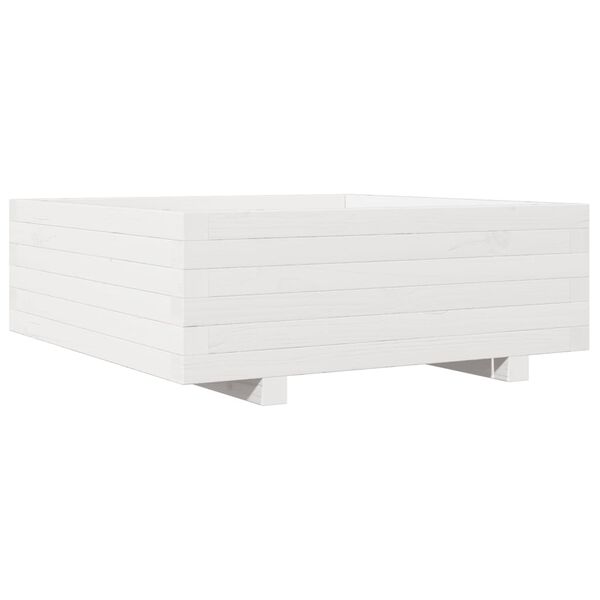 vidaXL Plantekasse hvit 70x70x26,5 cm heltre furu