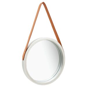 vidaXL Veggspeil med stropp 40 cm s&oslash;lv