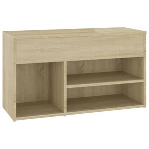 vidaXL Skobenk sonoma eik 80x30x45 cm konstruert tre