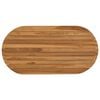vidaXL Bordplate 90 x 45 x 3,5 cm Oval Massivt Teaktre Naturlig