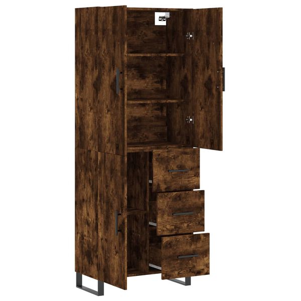 vidaXL Highboard r&oslash;kt eik 69,5x34x180 cm konstruert tre