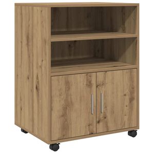 vidaXL Rulleskap artisan eik 60x48x81 cm konstruert tre