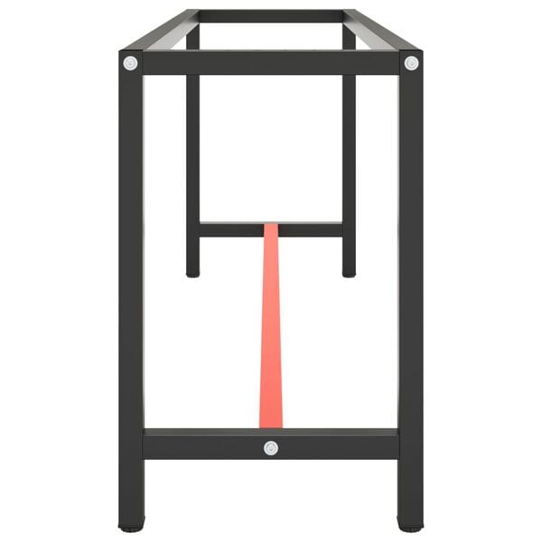 vidaXL Ramme til arbeidsbenk matt svart og r&oslash;d 190x50x79 cm metall