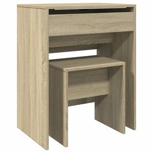 vidaXL Sminkebord med krakk sonoma eik 60x40x113,5 cm