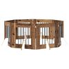 vidaXL Hundegate med stender 8 pcs Gammelt tre 60 x 60 cm