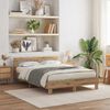vidaXL Sengestamme med LED Artisan Eik 140 x 190 cm Konstruert tre