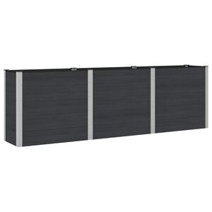 vidaXL H&oslash;ybed Svart 300 x 50 x 91 cm WPC og Aluminium