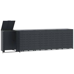 vidaXL S&oslash;ppeldunkskur for 6 dunker antrasitt 414x79x117 cm st&aring;l