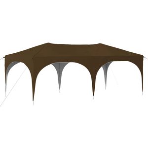 vidaXL Pop-up Festtelt Gr&aring;brun 575 x 288 x 245 cm Oxford Stoff