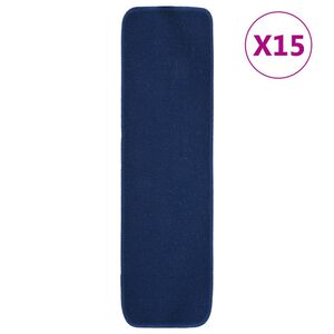 vidaXL Sklisikre trappematter 15 stk 75x20 cm marinebl&aring; rektangul&aelig;r