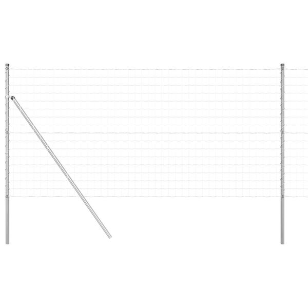 vidaXL Gjerde med stolpe s&oslash;lv 1 x 25 m St&aring;l og PVC