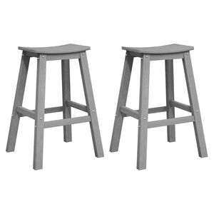 vidaXL Barstol 2 stk. Lysegr&aring; 52 x 43 x 73,5 cm HDPE