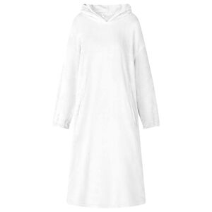 vidaXL Teppe-hettegenser Hvit s Flanell