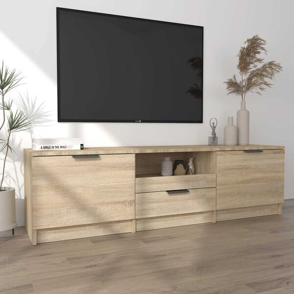 vidaXL TV-skap Sonoma eik 140x35x40 cm konstruert tre