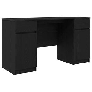vidaXL Skrivebord Svart eik Konstruert tre 140 x 49 x 76 cm
