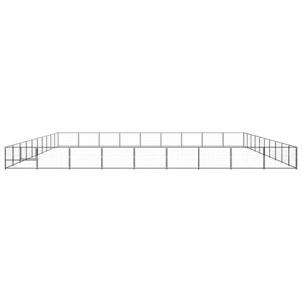 vidaXL Hundeg&aring;rd svart 90 m&sup2; st&aring;l
