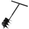 vidaXL Jordbor med håndtak 250 mm stål svart