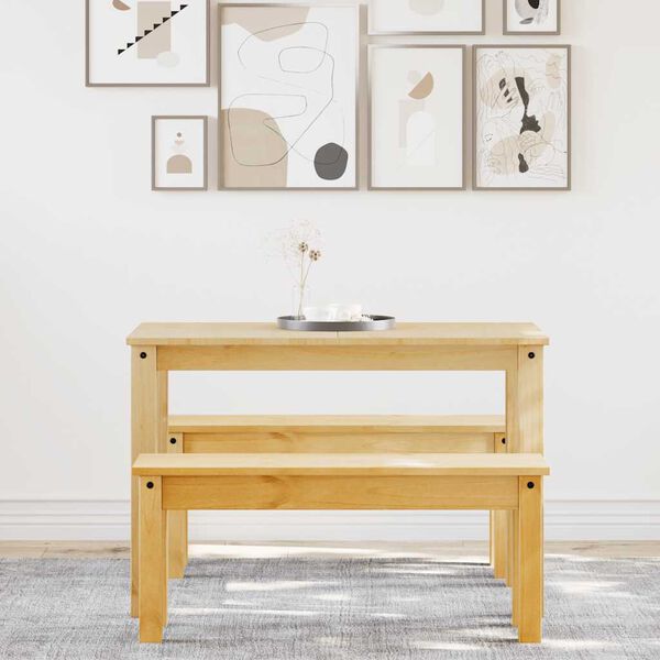 vidaXL Spisestue 3 deler Panama heltre furu