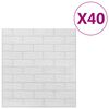 vidaXL 3D-tapet murstein selvklebende 40 stk hvit