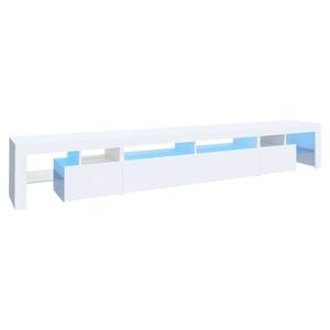 vidaXL TV-benk med LED-lys hvit 260x36,5x40 cm