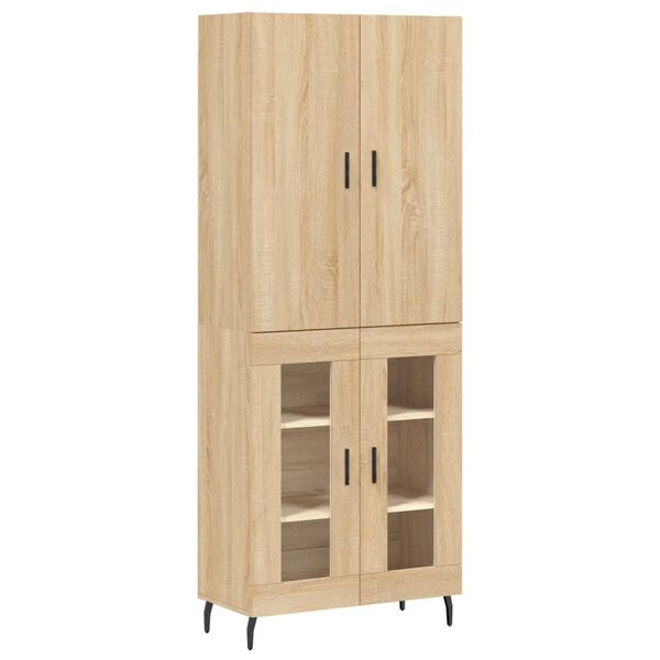 vidaXL Highboard sonoma eik 69,5x34x180 cm konstruert tre