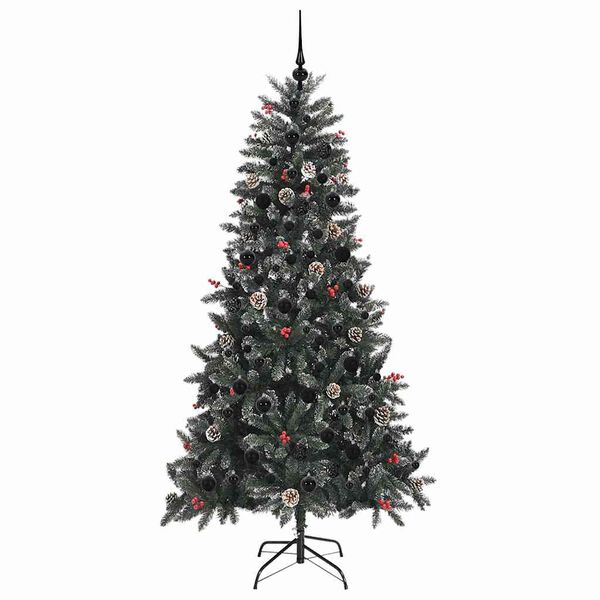 vidaXL Kunstig juletre med 300 LED gr&oslash;nn 210 cm PVC og plast og st&aring;l