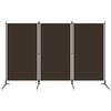 vidaXL Romdeler 3 paneler brun 260x180 cm