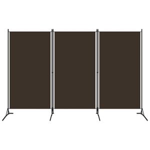 vidaXL Romdeler 3 paneler brun 260x180 cm