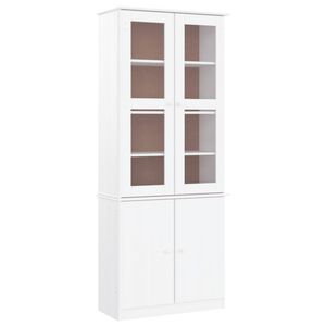 vidaXL Vitrine ALTA hvit 77x35x186,5 cm heltre furu