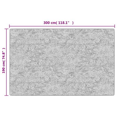 vidaXL Vaskbart teppe 190x300 cm grå sklisikker