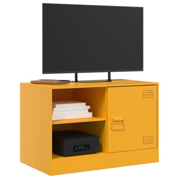 vidaXL TV-benker 2 stk sennepsgul 67x39x44 cm st&aring;l