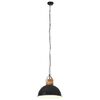 vidaXL Industriell hengelampe svart rund 32 cm E27 heltre mango