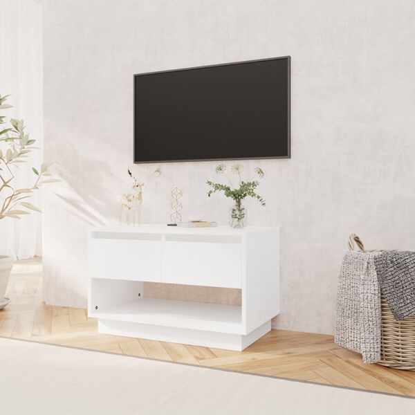 vidaXL TV-benk hvit 70x41x44 cm konstruert tre